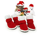 Christmas Dog Boots | Warm Plush Holiday Shoes with Non-Slip Soles