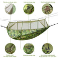 Bug-Free Camping Hammock for 2 - 600lb Capacity with Integrated Mosquito Net & Straps - whimsywagon
