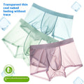Men's Ice Silk nude feel mid-waist underwear by CJ, antibacterial mulberry fabric with comfortable fit and 7A quality.