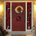 Outdoor Halloween decoration banner featuring festive couplets by CJ, perfect for seasonal celebrations.