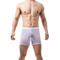 Men's solid color transparent leggings underwear by CJ, featuring a fully transparent design and snug fit for comfort.
