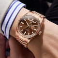 Men's Executive Watch - Luminous Waterproof Design with Stainless Steel Band