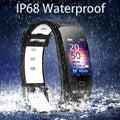 CJ Bluetooth fitness tracker bracelet with color screen, showing time and health monitoring features for sports and fitness tracking.