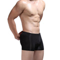 Men's CJ Ice Silk Boxer underwear with U convex pouch, smooth and breathable fabric for comfort and support.
