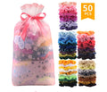 Gold Velvet Scrunchies 50-Pack | Soft Elastic Hair Bands for Everyday Use
