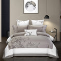Cotton Embroidered Bed Set | 4-Pc Duvet Cover for Bedroom