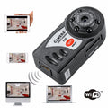 cj Mini WiFi Wireless Security Camera with infrared night vision and DVR for smart video surveillance