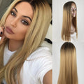 Long Straight Clip-In Hair Extensions | Balayage Ombré Highlights for Volume & Length