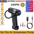 cj digital tire inflator with LED display, USB rechargeable cordless air compressor, shown with hoses and control panel