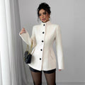 Womens Tailored Wool Coat With Buttons