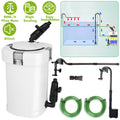 CJ canister filter for aquarium, external 3-stage fish tank filter with 600L/H flow, energy-efficient and 35.4-inch height.