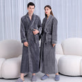 Luxury Coral Fleece Robe - Knee-Length Warmth for Cold Mornings & Evenings