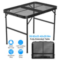 Foldable Camping Table - Aluminum Alloy Grill Stand with Adjustable Height - whimsywagon