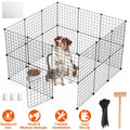 Small Animal Playpen with Door - Metal Wire Enclosure for Puppies, Kittens, Rabbits & Guinea Pigs | Indoor & Outdoor Pet Fence