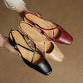 Women’s Mid Heel Closed Toe Sandals – Soft Tendon Sole Casual Comfortable Shoes