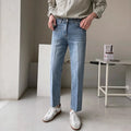 Ankle-Length Jeans  - Versatile Cropped Denim Pants