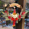 Rustic Grapevine Christmas Wreath – Santa, Snowman & Reindeer Door Decoration