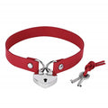 CJ sexy erotic bondage peach heart love lock collar with adjustable strap and metal heart lock for sensual restraint and intimacy.