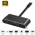 Type-C to HDMI/VGA 5-in-1 HD Dual Display Converter | USB-C Multiport Adapter for Monitor, TV & Projector