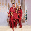 Ice Silk Family Pajamas | Long Sleeve Matching Loungewear Set
