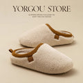 Indoor Warm Velvet Cotton Slippers – Non-Slip Home Winter Shoes