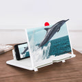 Portable cj 3D phone screen magnifier and foldable viewer showing a smartphone screen enlargement for easy viewing.