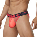 Men's transparent ice silk breathable underwear with large V gradient high fork design by CJ, showcasing smooth, lightweight fabric.