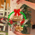 30cm Pre-Lit Christmas Wreath – 12 Inch Small Light Up Door Decoration