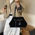 Retro Frosted Suede Tote Bag for Women – Large Capacity Vintage Shoulder Handbag
