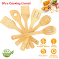 Bamboo Cooking Utensils, 6-Piece Wooden Spoon and Spatula Set | Safe for Nonstick Pans, Natural Kitchen Gadgets & Cookware - whimsywagon