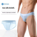 Men's summer ice silk underwear by CJ featuring seamless design and enlarged U-shaped pouch for comfort and support.