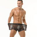 Men's transparent ice silk underwear by CJ, lightweight and breathable summer underwear, showing smooth, traceless design and sheer fabric.