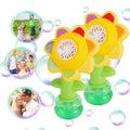 Rechargeable Bubble Machine 2-Pack - Dancing Sunflower with LED Lights for Kids - whimsywagon