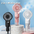 Strong Power Spray Humidifier – USB Rechargeable Portable Mist Fan with Water Supplement | Icy Refreshing Small Mist Fan for Humidification