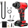 Cordless Tire Inflator for Emergencies - 150 PSI Portable Air Compressor, Rechargeable with LED Light - whimsywagon