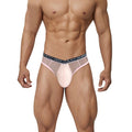 Men's V-shaped low waist transparent thin briefs by CJ, showcasing sleek, breathable design and lightweight, see-through fabric.