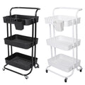 Rolling Kitchen Cart Organizer - 3-Tier Mobile Storage with Locking Wheels for Bathroom & Bedroom - whimsywagon