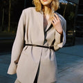 Womens Stylish Casual Top With A Belt - whimsywagon