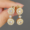 Diamond Simulant Stud Earrings - Classic Round Cut, Premium Metal Setting
