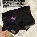 Transparent men's underwear boxers from CJ, made of 20D ice silk nude feel seamless ultra-thin fabric.