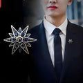 Statement Men's Brooch - Diamond Six-Pointed Star, Luxury Boutonniere Pin