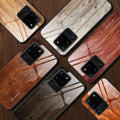 Samsung Wood Grain Case - Tempered Glass Back & Slim Profile