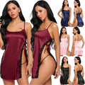 Silk sexy lingerie nightdress by CJ featuring smooth fabric, delicate straps, and a flattering fit for elegant sleepwear.