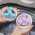 CJ washing machine lint catcher filter pouch with laundry ball for hair removal and clothes cleaning, floats in the wash cycle.