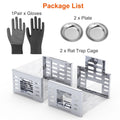 Humane Mouse Trap, 2-Pack Live Catch Rat Trap with Automatic Reset | Reusable Cage for Chipmunk Rodent Control