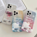 Gradient Cloud Phone Case for iPhone 13, 12, 11 Pro & Pro Max - Transparent Letter Design