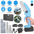 Cordless Mini Chainsaw - 6-Inch & 4-Inch Bar Options | Includes 2 x 2200mAh Batteries | Portable Electric Saw for Pruning & Wood Cutting