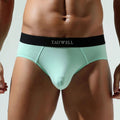 Men's cotton low waist underwear in solid color with convex A design, featuring a sexy and comfortable fit by CJ.