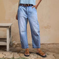 Casual loose fit jeans for women by cj, featuring a relaxed style and everyday comfort in a natural denim look.