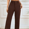 Elastic Waist Pleated Pants - Straight Leg with Pockets for Spring & Autumn